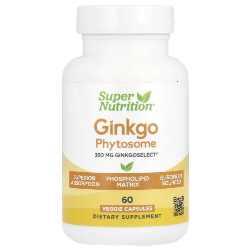 Super Nutrition, Ginkgo Phytosom, 360 mg, 60 Gemüsekapseln