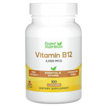 Super Nutrition, Vitamin B12, Kirsche, 3.000 mcg, 100 Lutschtabletten