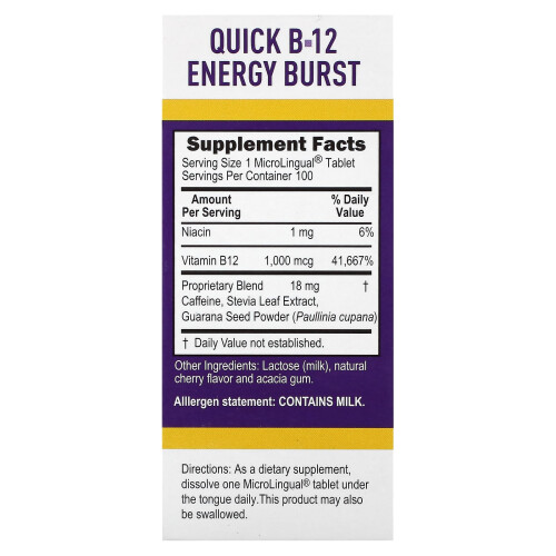 Superior Source, Bouffée d'Énergie Rapide B-12, 1 000 mcg, 100 Comprimés MicroLinguaux à Dissolution Instantanée 2