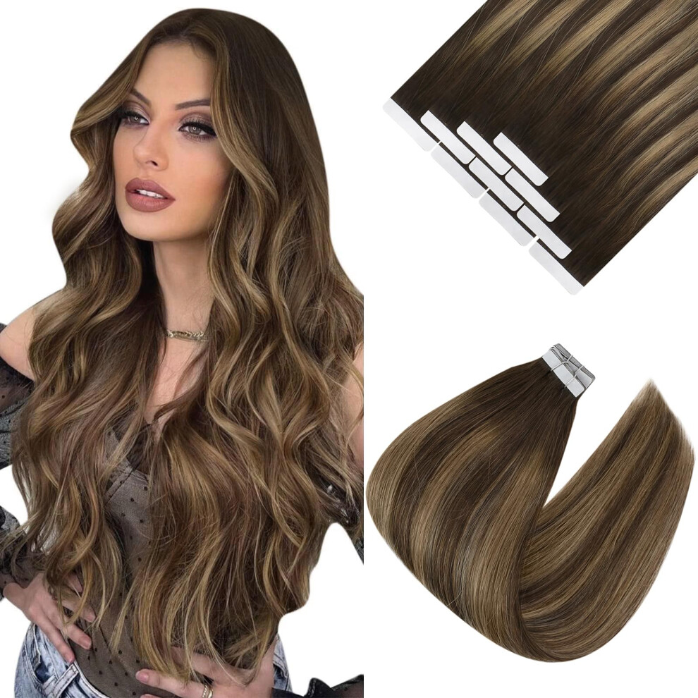 Har Soligt Unisex Brown Ve Sunny Tape On Hair Extensions Chocolate Ombre Caramel Blonde Balayage Tape In Real Human Hair Extensions Tape Extensions Hu