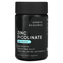 Sports Research, Zink Picolinat, Hochdosiert, 30 mg, 90 Softgels