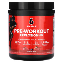 SIXSTAR, Pré-Entraînement Explosion 2.0, Punch aux Fruits, 9,52 oz (270 g)