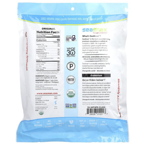 Bio-Geröstete Seetang-Wrapz, Olivenöl & Meersalz 2