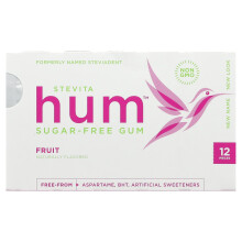 Stevita, Hum, Zuckerfreier Kaugummi, Frucht, 12 Stück