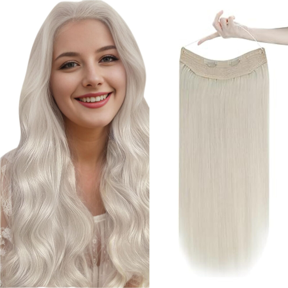 Lï¿½Tt Easyouth Invisible Wire Hairpiece Human Hair White Blonde Hair Extensions Wire Hair Extensions 100 Real Human Hair Layered Wire Hair Extensions With T