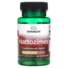 Swanson, Nattozimes, 195 mg, 60 Gélules Végétales