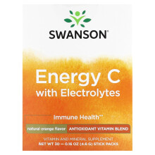 Swanson, Energy C mit Elektrolyten, Natürlich Orange, 30 Sticks, je 0,16 Unzen (4,6 g)