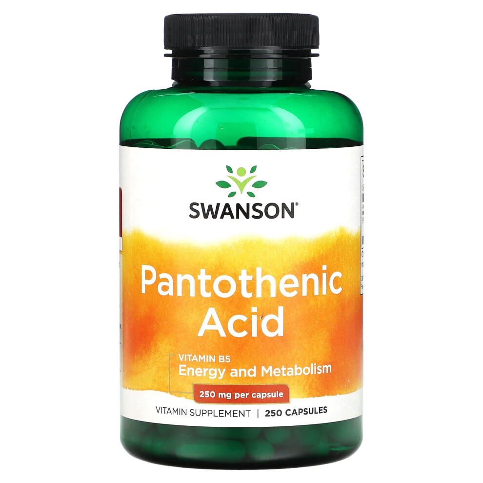 Swanson , Pantothenic Acid With Vitamin B5, 250 Mg, 250 Capsules