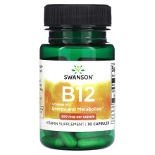 Swanson, Vitamine B12, 500 mcg, 30 Gélules