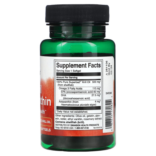 Swanson, Krillöl & Astaxanthin, 30 Weichkapseln 2