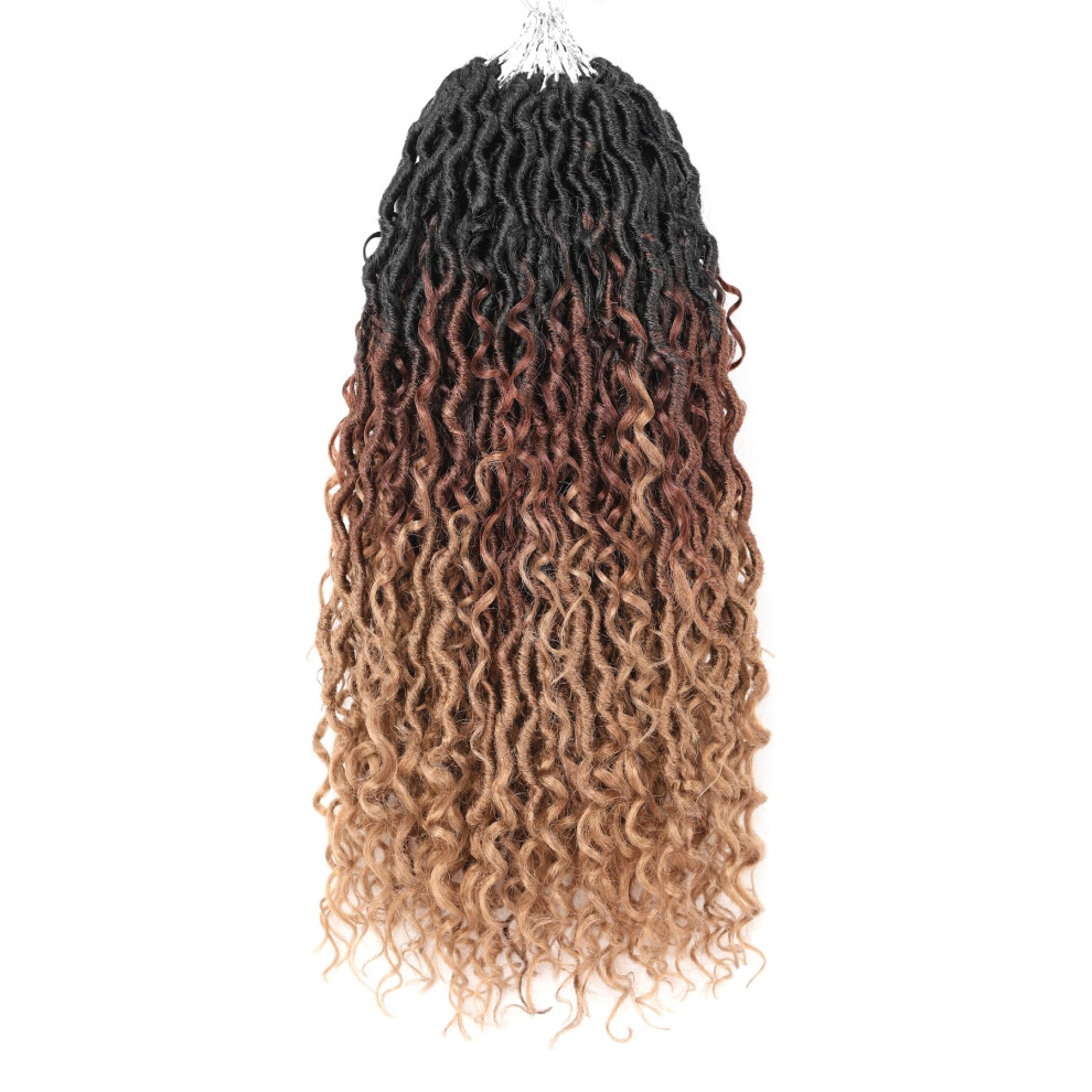 Aipin Unisex Not,Specified New Goddess Locs Crochet Hair 18 Inch River Locs Wavy Crochet With Curly Hair In Middle And Ends Braids Hair Extensions (8 Packs 18 In
