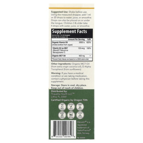 Plant-D3 D3 Aliment Entier + K2, Force Maximale 2