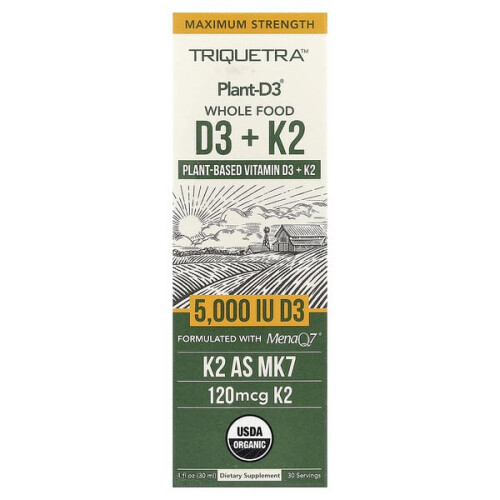 Plant-D3 D3 Aliment Entier + K2, Force Maximale