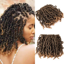 3 pakkausta lyhyet kiharat jouset esikierretyt punokset synteettiset virkatut hiuspidennykset 10 tuumaa 15 säiettä/pakkaus Ombre Braids Fiber Fluffy