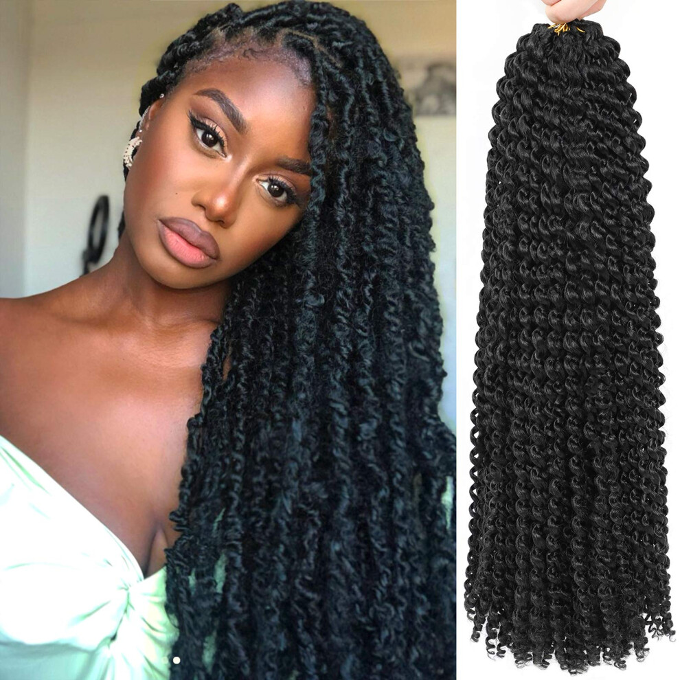 Alrence Passion Twist Hair 18 Inch 8 Packs Water Wave Crochet Hair Curly Braiding Hair Long Bohemian Spring Twist Hair For Butterfly Locs Crochet Br