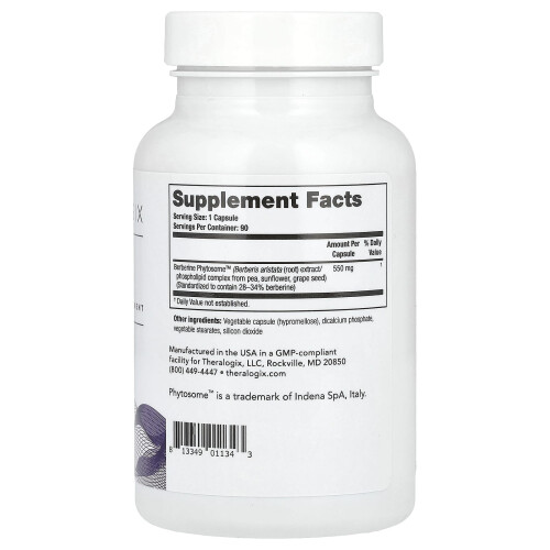 Theralogix, Berbérine, Absorption Améliorée, 90 Gélules 2