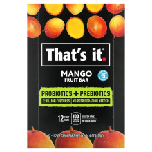 That's It, Probiotika + Präbiotika Fruchtriegel, Mango, 12 Riegel, je 1,2 oz (35 g)