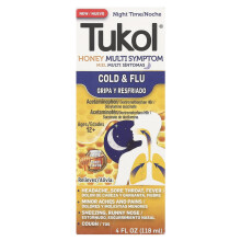 Tukol, Miel Multi-Symptômes, Rhume et Grippe, Nuit, 12 ans et plus, Miel Naturel, 4 fl oz (118 ml)