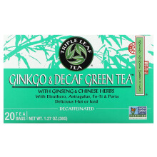 Triple Leaf Tea, Ginkgo & Entkoffeinierter Grüntee, 20 Teebeutel, 1,27 Unzen (36 g)