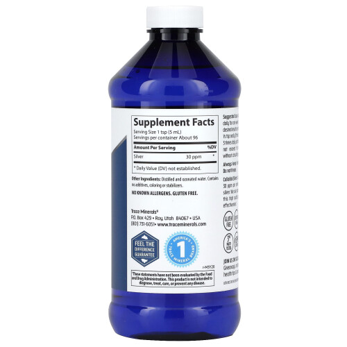 Trace Minerals Æ, Colloidal Silver, 30 ppm, 16 fl oz (473 ml) 2