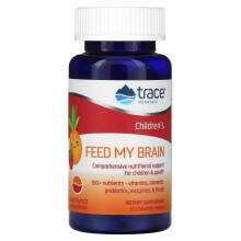 Trace Minerals Æ, Nourris Mon Cerveau Enfants, Punch aux Fruits, 60 Galets à Croquer