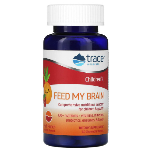 Trace Minerals Æ, Kinder-Feed My Brain, Fruit Punch, 60 Kautabletten
