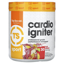 Top Secret Nutrition, Sport, Cardio Igniter, Améliorateur de Performance de Qualité Professionnelle, Punch aux Fruits, 6,35 oz (180 g)