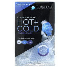TheraPearl, Farbwechselndes Heiß + Kalt Mehrwegpack, Schulterwickel mit Gurt, 1 Wickel
