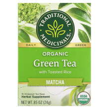 Traditional Medicinals, Thé Vert avec Riz Grillé, Matcha Bio, 16 Sachets de Thé Emballés, 0,85 oz (24 g)