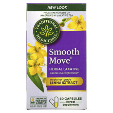 Traditional Medicinals, Smooth Move Capsules, Sennes, 50 Kapseln