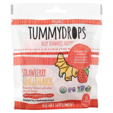 Tummydrops, Fraise Gingembre Bio, 33 Pastilles