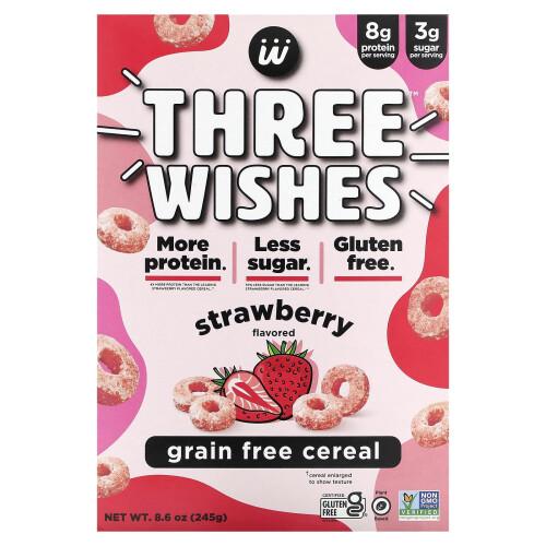Three Wishes, Getreidefreies Müsli, Erdbeere, 8.6 oz (245 g)