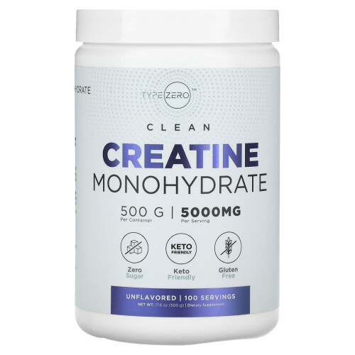 TypeZero, Clean, Créatine Monohydrate, Non Aromatisé, 5 000 mg, 17.6 oz (500 g)