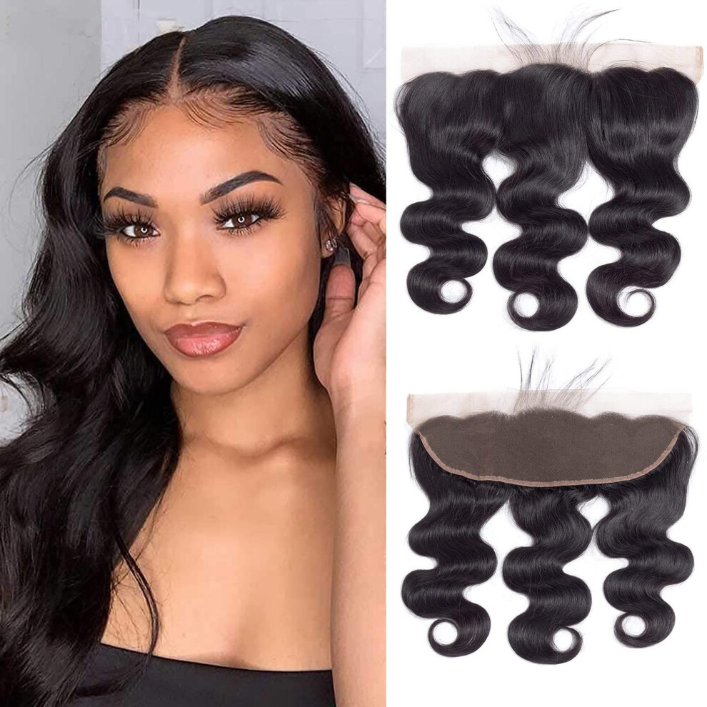 Liangya Hï¿½R Unisex Not,Specified Body Wave Lace Frontal Closure 13X4 Ear To Ear Lace Frontal Free Part Body Wave Pre Plucked Frontal 12A Grade Brazilian Human Hair 13X4"" Fu