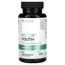Vitauthority, Jeunesse, Mélange Anti-Âge Premium avec Vitamine C, 60 Gélules Végétariennes