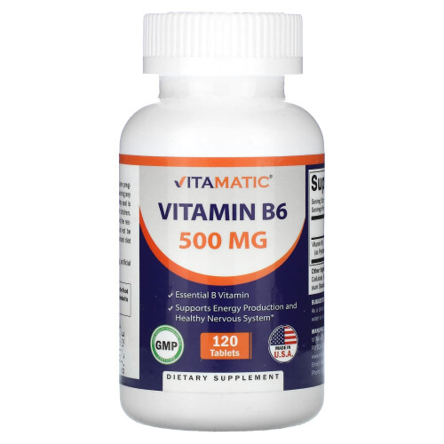 Vitamatic, Vitamine B6, 500 mg, 120 Comprimés