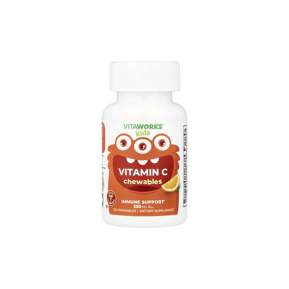 Vitaworks Orange Kids, Vitamin C Chewables, Sour