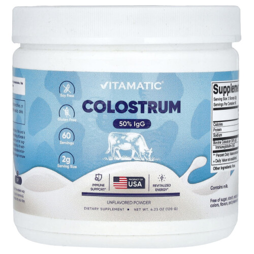 Vitamatic, Kolostrum Pulver, Geschmacksneutral, 4,23 oz (120 g)