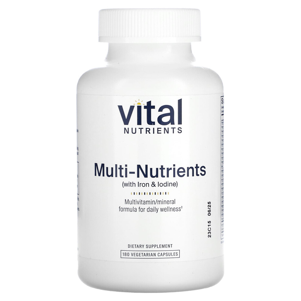 Vital Nutrients , Multi-Nutrients (With Iron & Iodine), 180 Vegetarian Capsules
