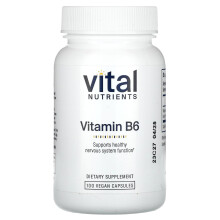 Vital Nutrients, Vitamin B6, 100 vegane Kapseln