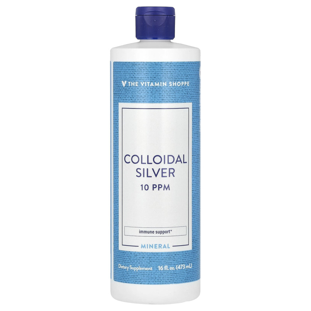 The Vitamin Shoppe Silver Colloidal 10 Ppm, 16 Fl Oz (473 Ml)