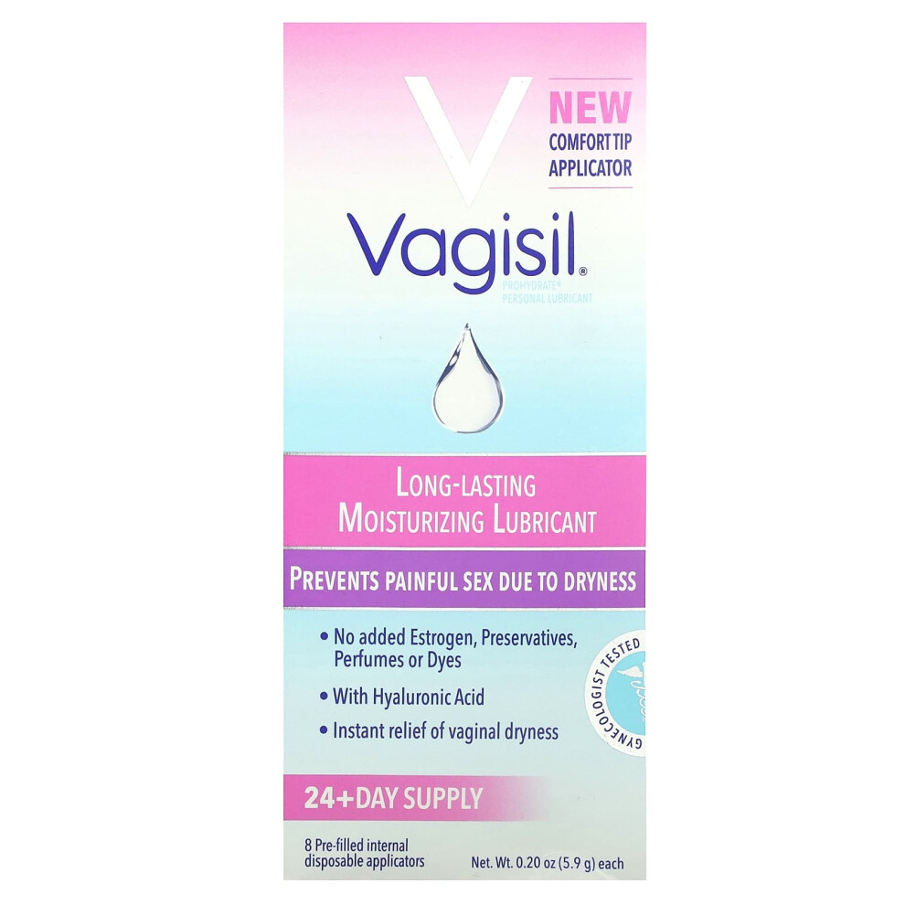 Vagisil , Long-Lasting Moisturizing Lubricant, 8 Pre-Filled Internal Disposable Applicators, 0.2 Oz (5.9 G) Each