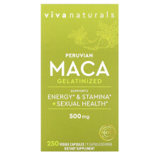 Viva Naturals, Maca Péruvien, Gélatinisé, 500 mg, 250 Capsules Végétales