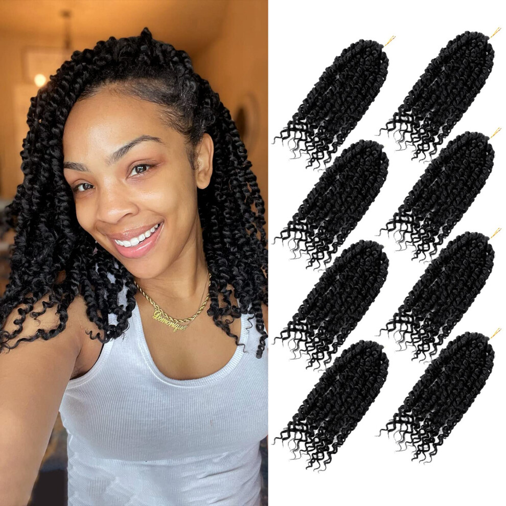 Bileaf Pre-Twisted Passion Twist Crochet Hair 10 Inch 8 Packs Crochet Passion Twist Pre Looped Short Passion Twist Hair Crochet Braids Bohe