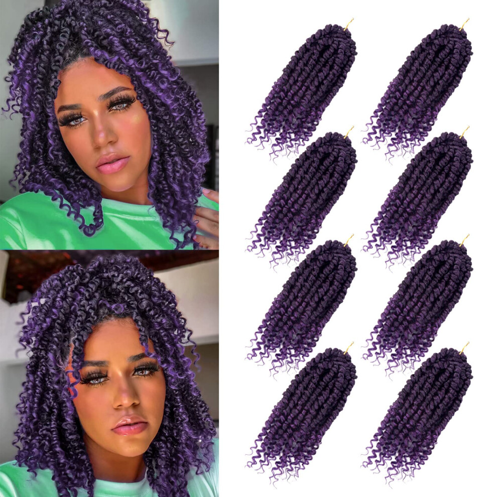 Bileaf Unisex Pre-Twisted Passion Twist Crochet Hair 10 Inch 8 Packs Crochet Passion Twist Hair Pre Looped Ombre Passion Twists Boho Crochet Twist