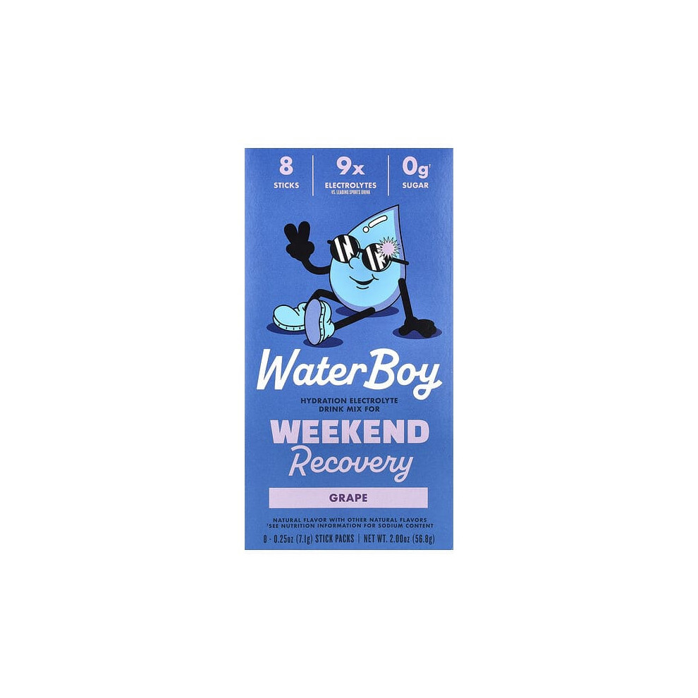 Waterboy Weekend Recovery, Hydration Electrolyte Drink Mix, Grape