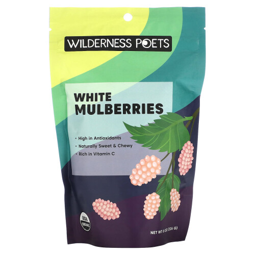 Wilderness Poets, Mûres Blanches Biologiques, 8 oz (226 g)