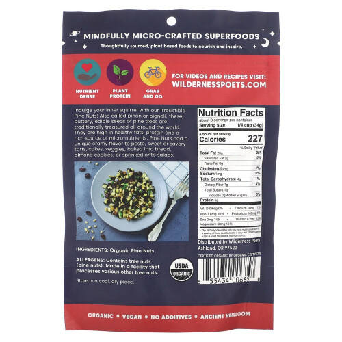 Wilderness Poets, Bio-Pinienkerne, 3,5 oz (99 g) 2