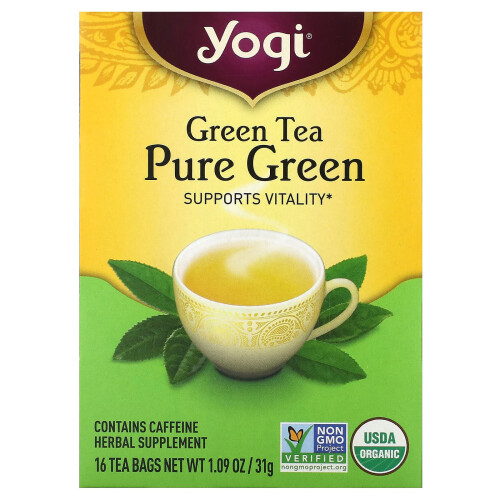 Yogi Tea, Grüner Tee Reiner Grüntee, 16 Teebeutel, 1,09 oz (31 g)
