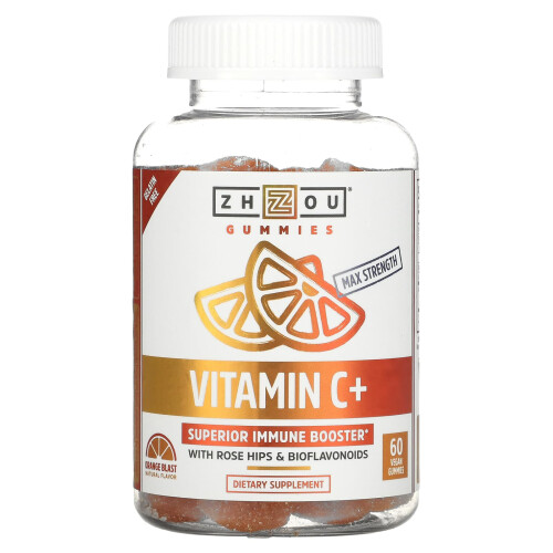 Zhou Nutrition, Vitamin C+, Orange Blast, 60 Vegane Gummis